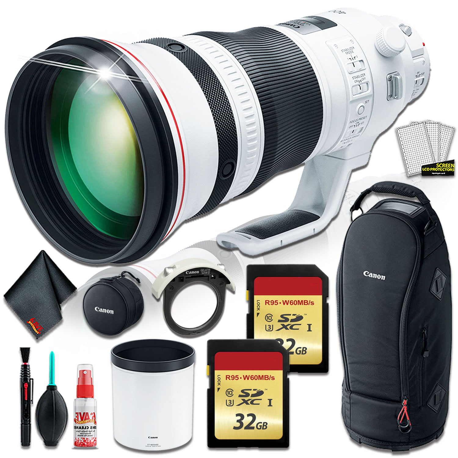 Canon EF 400mm f/2.8L IS III USM Lens Memory Card Bundle