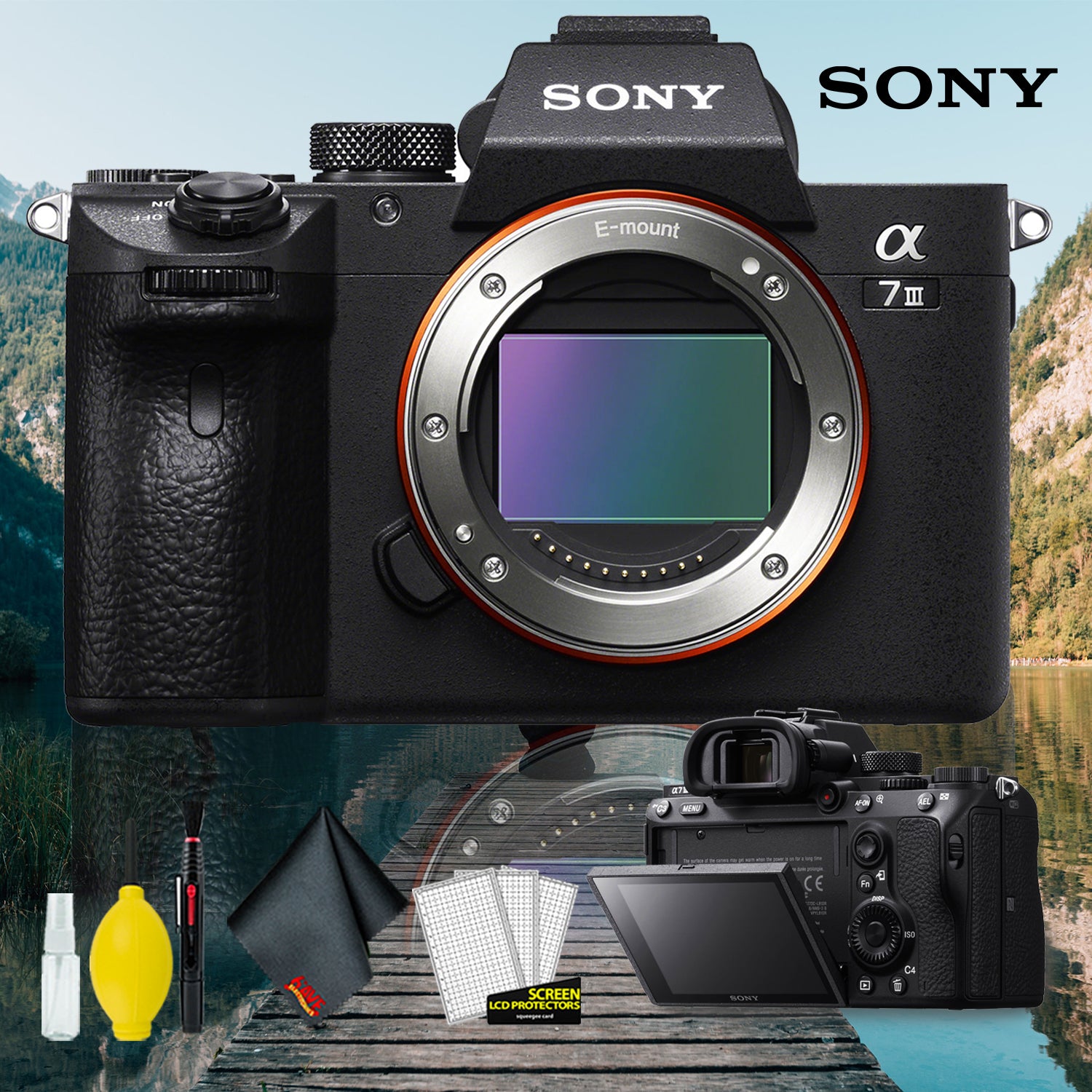 Sony Alpha a7 III Mirrorless Digital Camera (Body Only) with Camera Cleaning Kit Bundle