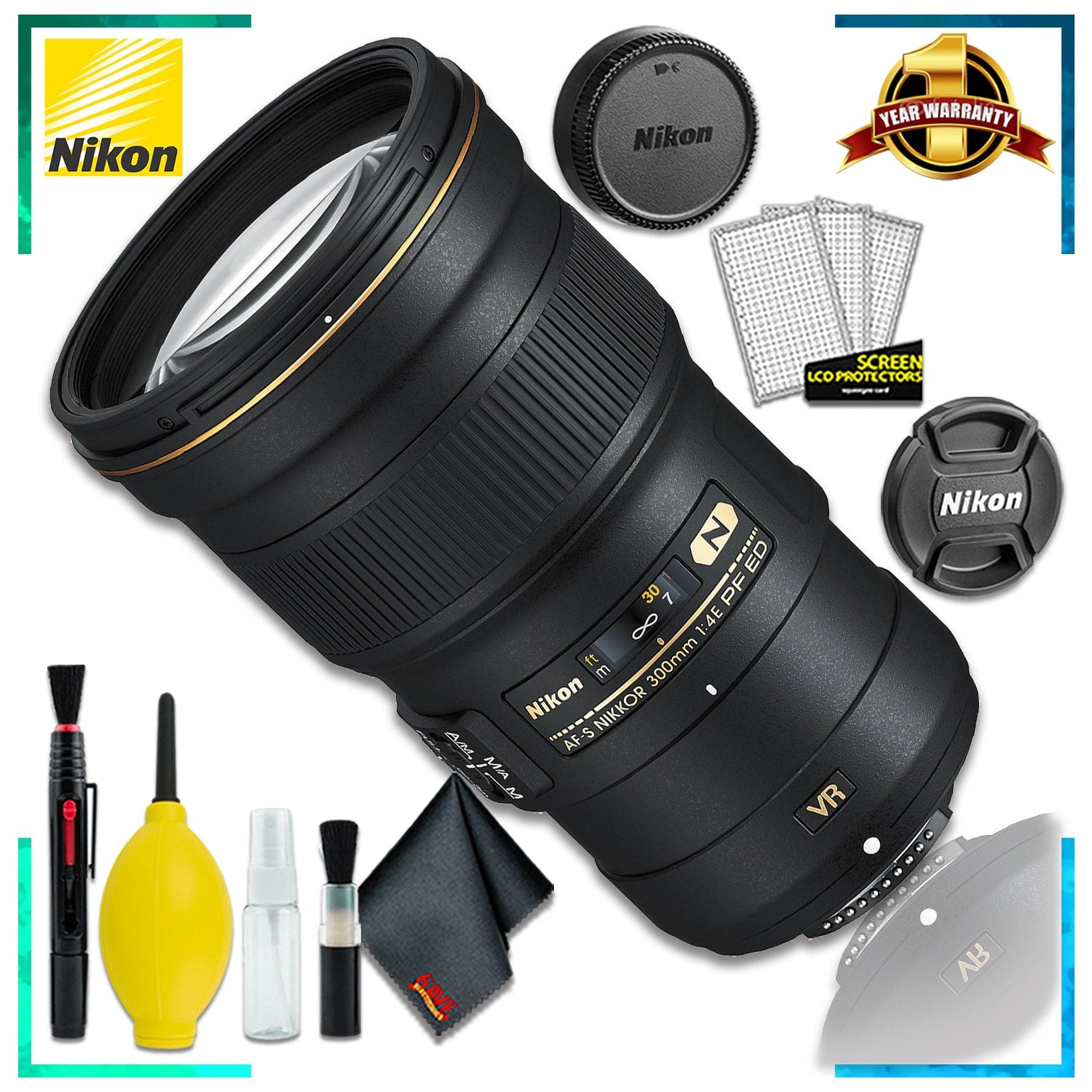 Nikon AF-S NIKKOR 300mm f4E PF ED VR Lens Intl Model + Cleaning Kit Nikon
