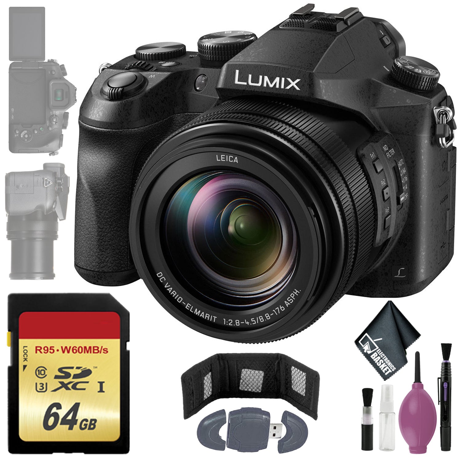 Panasonic Lumix DMC-FZ2500 Digital Camera - 64GB - Memory Card Wallet & Reader