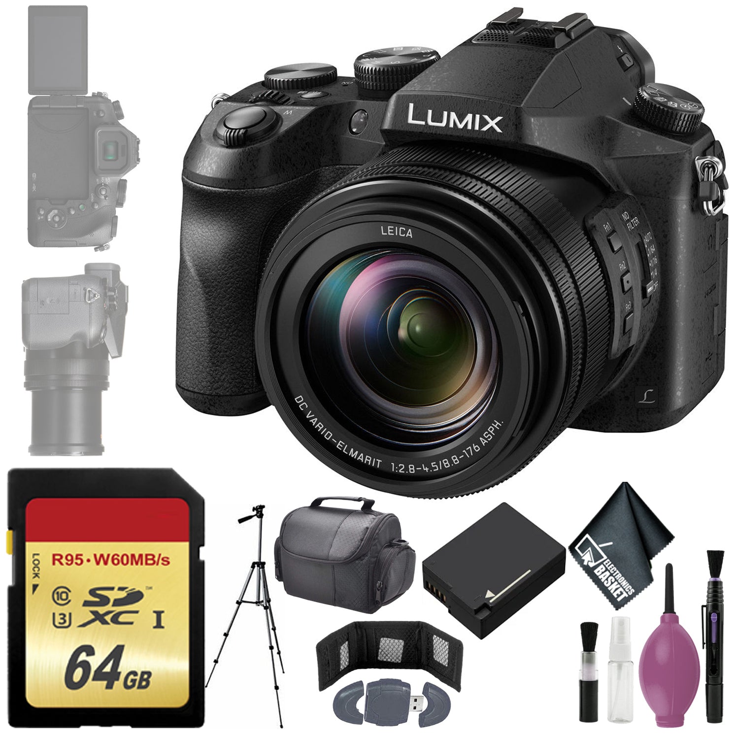 Panasonic Lumix DMC-FZ2500 Digital Camera - 64GB - Memory Card Wallet - Reader - Battery - 72
