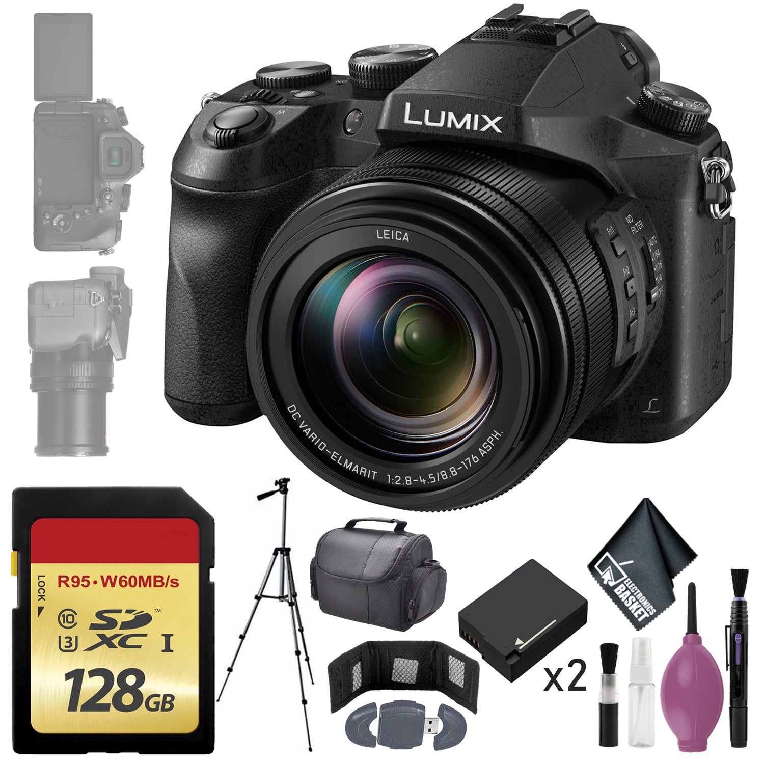 Panasonic Lumix DMC-FZ2500 Digital Camera - 128GB - Memory Card Wallet - Reader - Battery x2 - 72