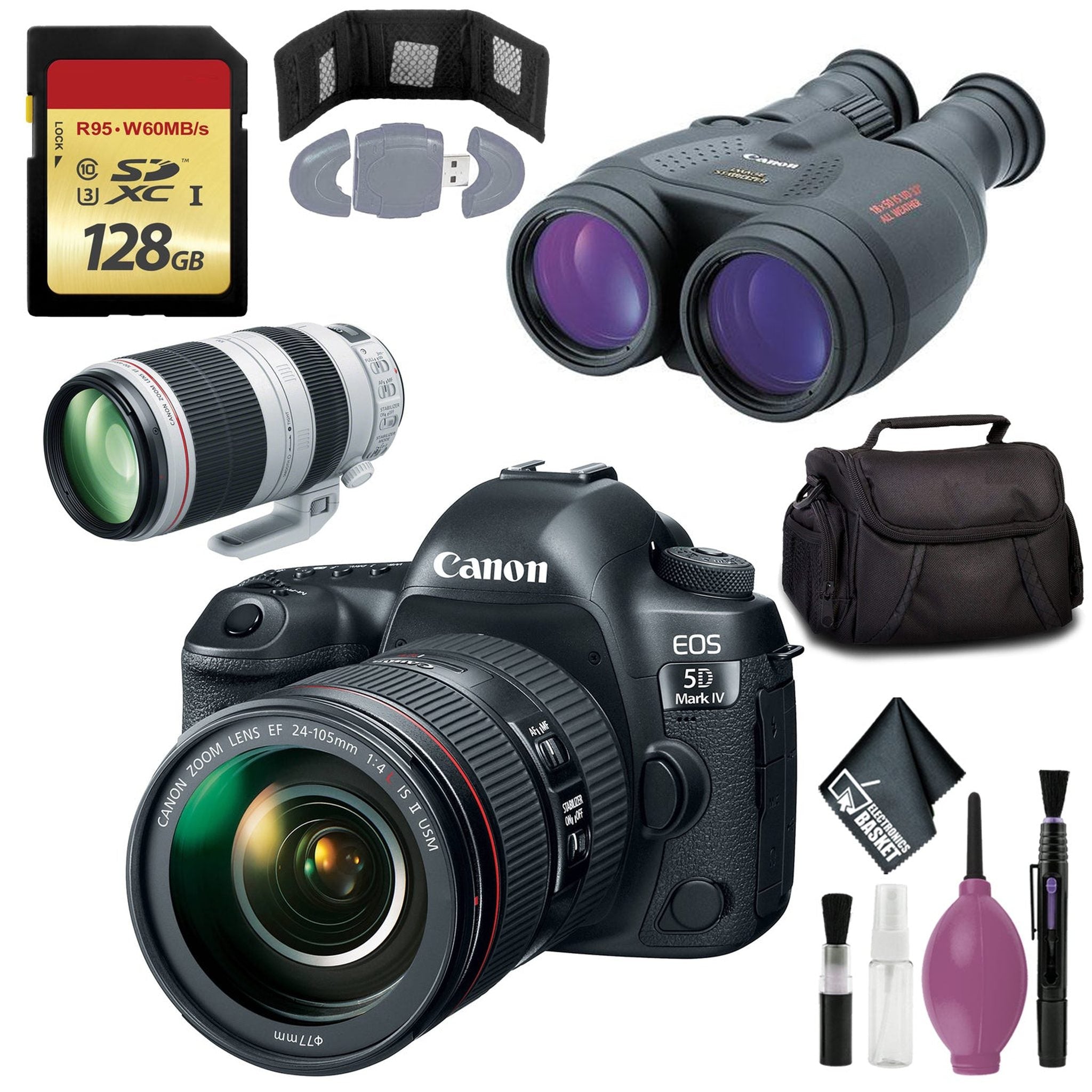 Canon 18x50 IS Image Stabilized Binocular - EOS 5D Mark IV DSLR Camera w/ 24-105 f/4 II Lens