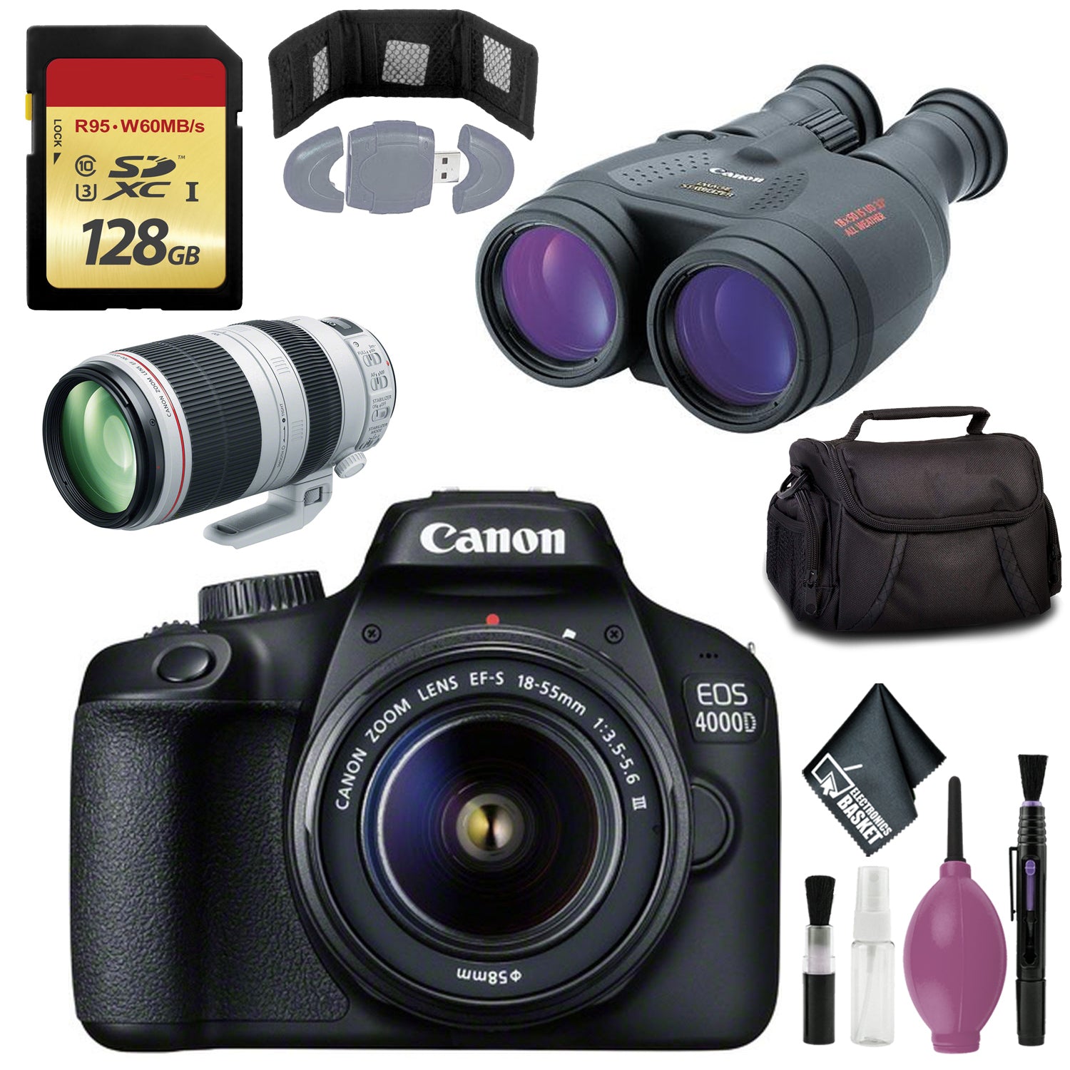 Canon 18x50 IS Image Stabilized Binocular - Eos 4000D with EF-S 18-55mm f/3.5-5.6 III Lens
