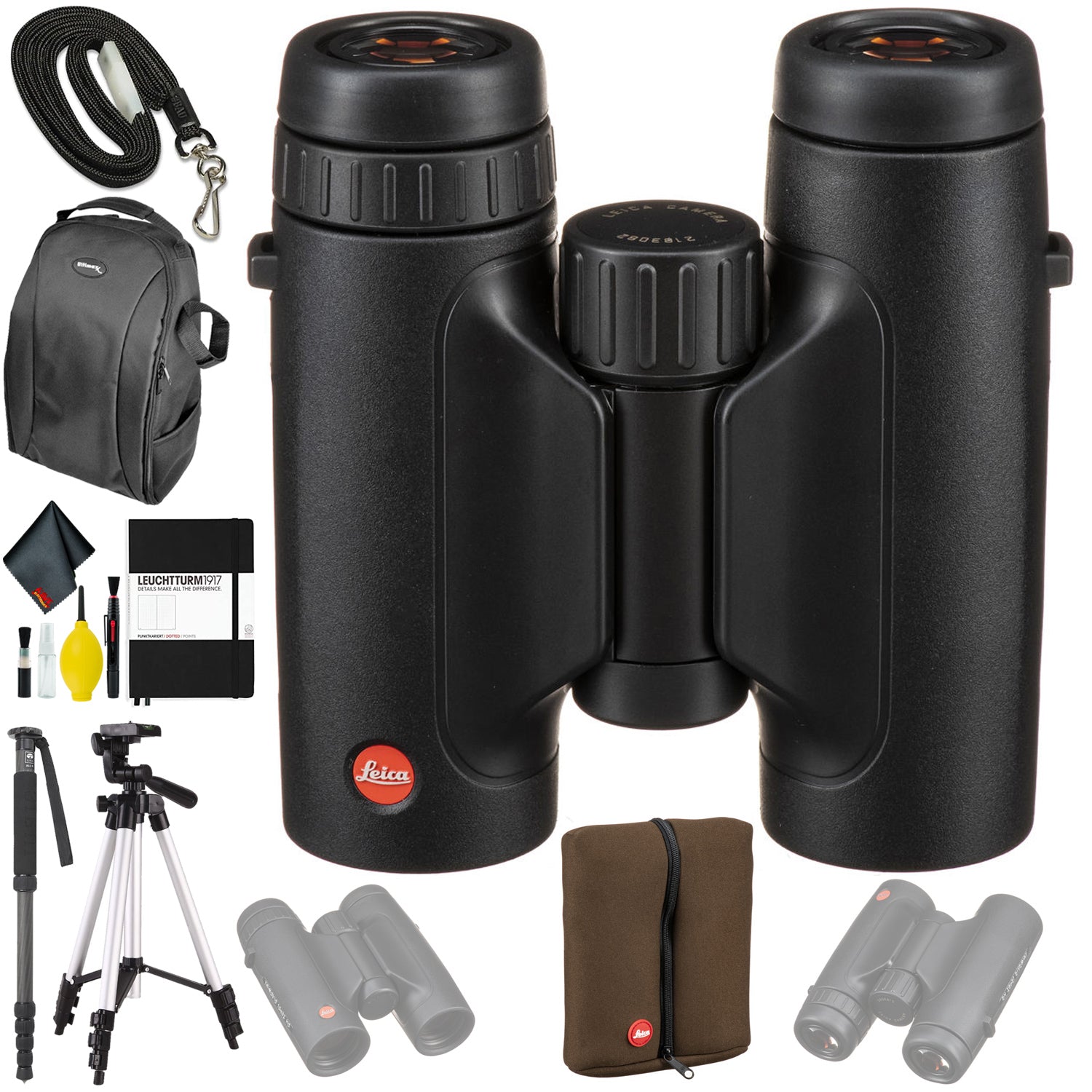 Leica 10x32 Trinovid HD Binocular - Hard Notebook - Monopod 70