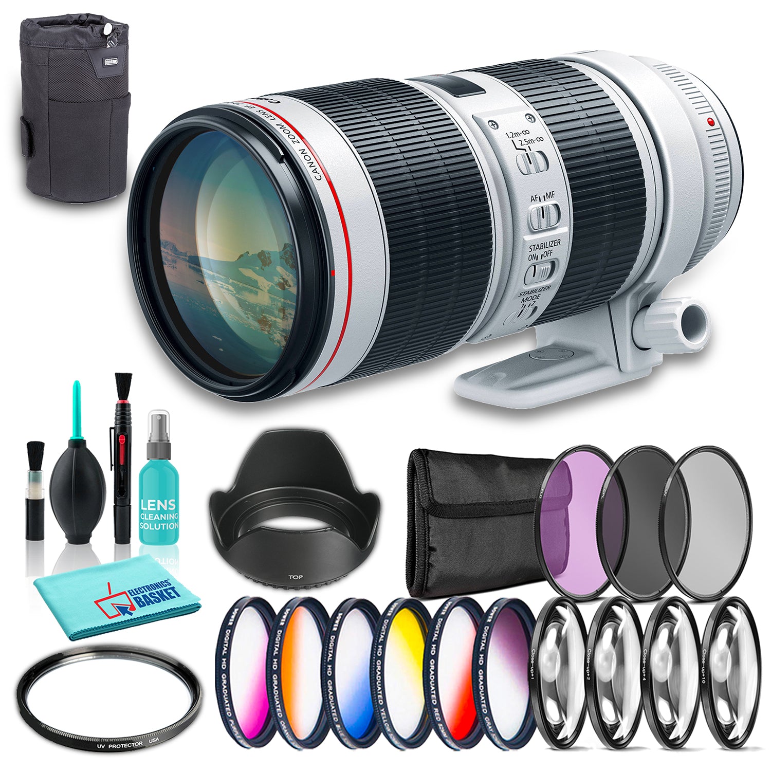 Canon EF 70-200mm f/2.8L IS III USM, Full-Frame EF-Mount Format, Air Sphere Coating Lens Bundle w/ 7 Piece Accessories