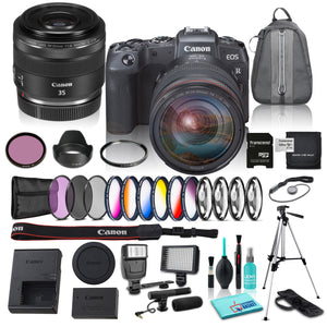 Canon EOS RP 26.2MP Full-Frame 4K Ultra HD Mirrorless Digital Camera w/ 24-105mm Lens and RF 35mm f/1.8 IS Macro STM Lens Bundle