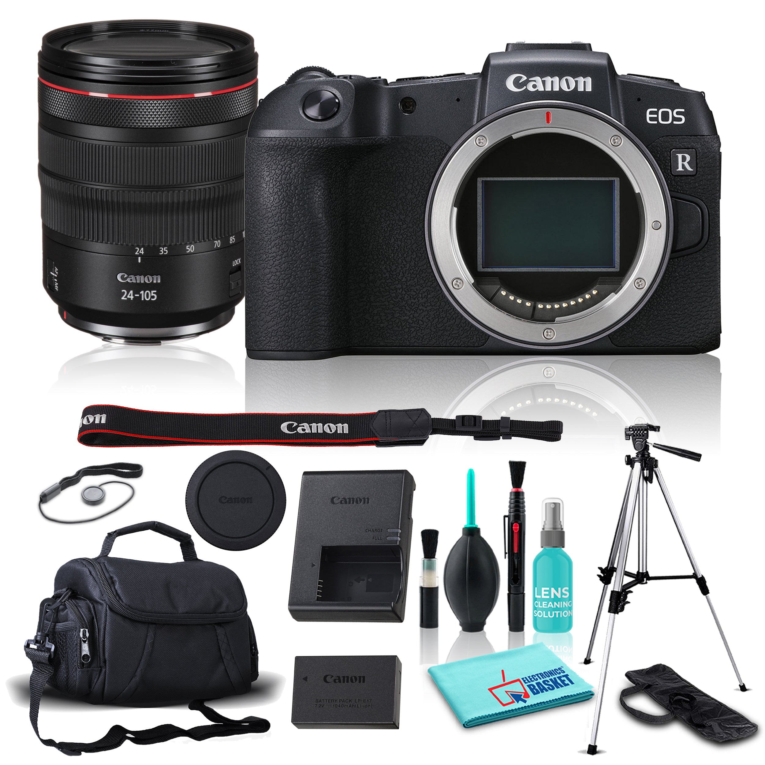 Canon Ultra 4K 26MP Full Frame EOS RP Mirrorless Digital Camera w/ 24-105mm Lens and 5 Piece Accessories Bundle
