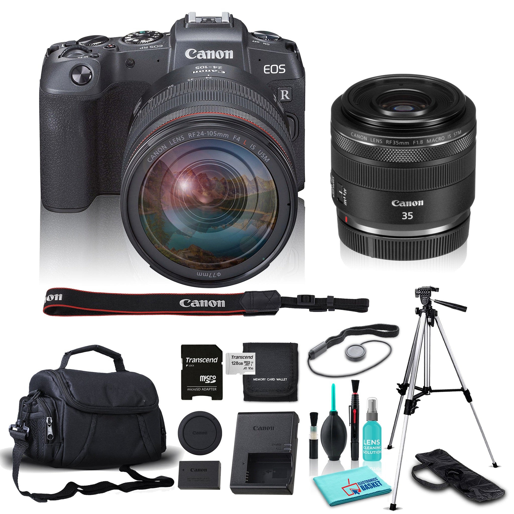 Canon EOS RP Mirrorless Digital Camera, UHD 4k, 26MP + 24-105mm Lens and RF 35mm f/1.8 IS Macro STM Lens Bundle