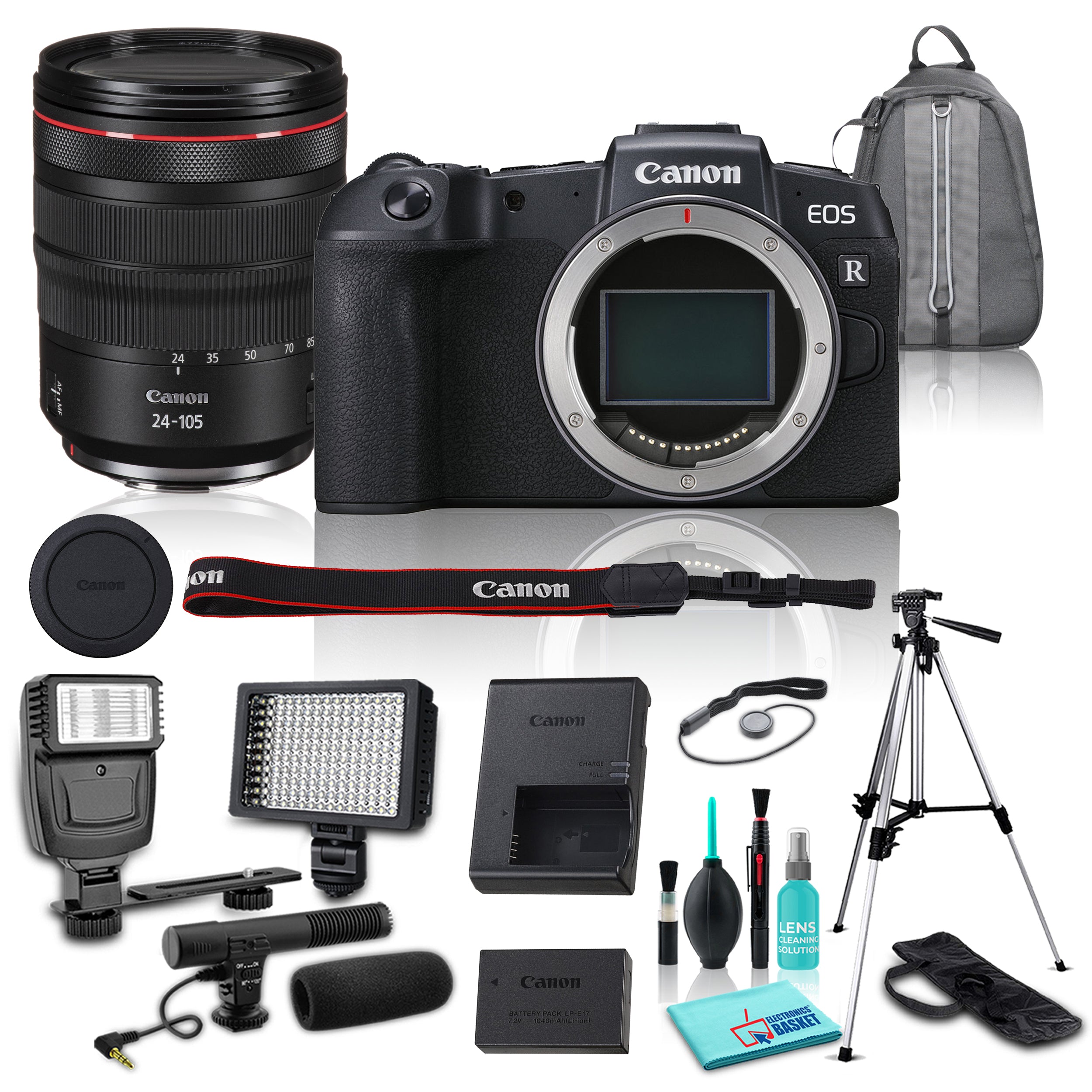 Canon EOS RP Mirrorless Digital 4K UHD Camera w/ 24-105mm Lens Bundle - Includes 8 Compatible Accessories