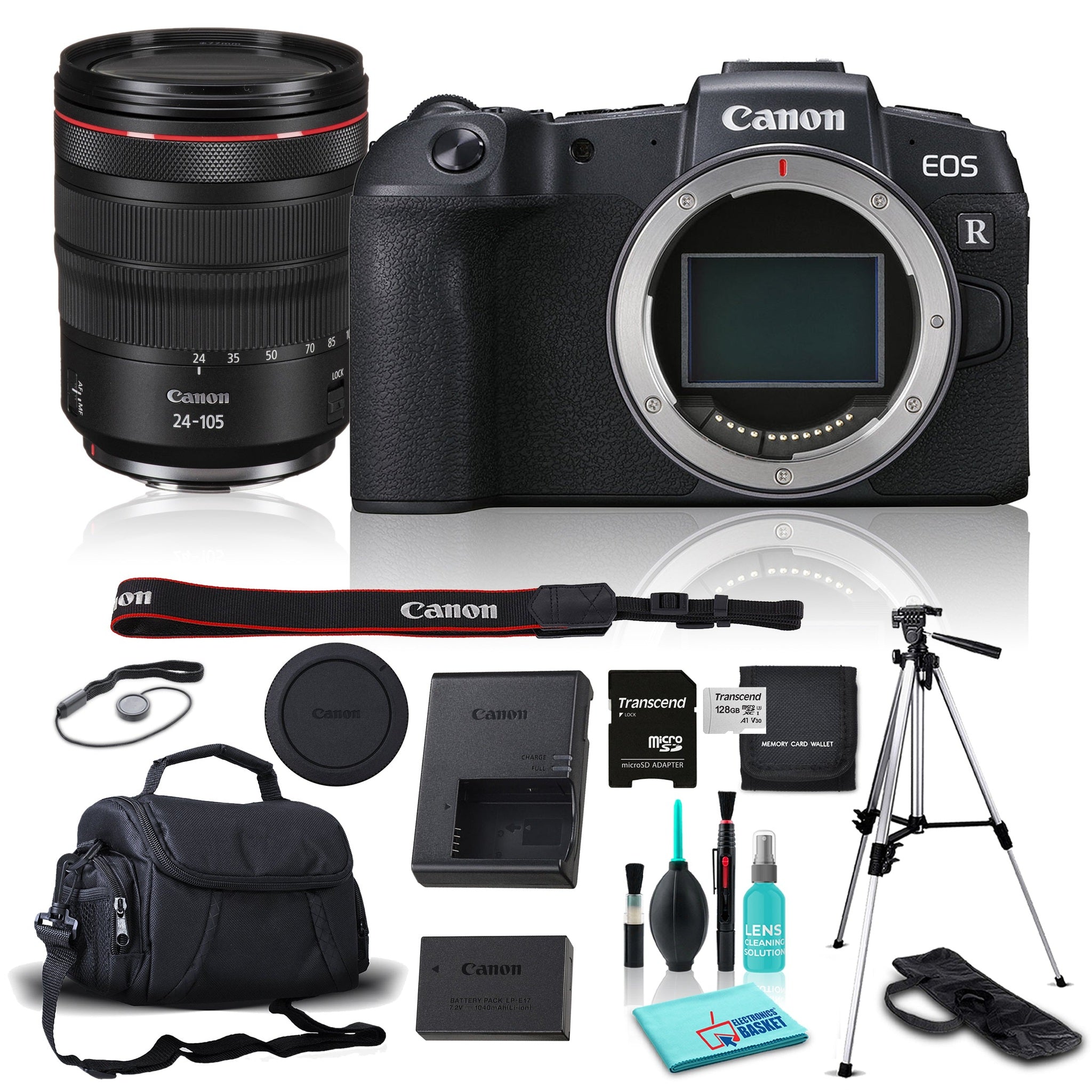 Canon EOS RP Mirrorless Digital Camera, UHD 4k, 26MP + 24-105mm Lens + 8 Piece Accessories Bundle Canon