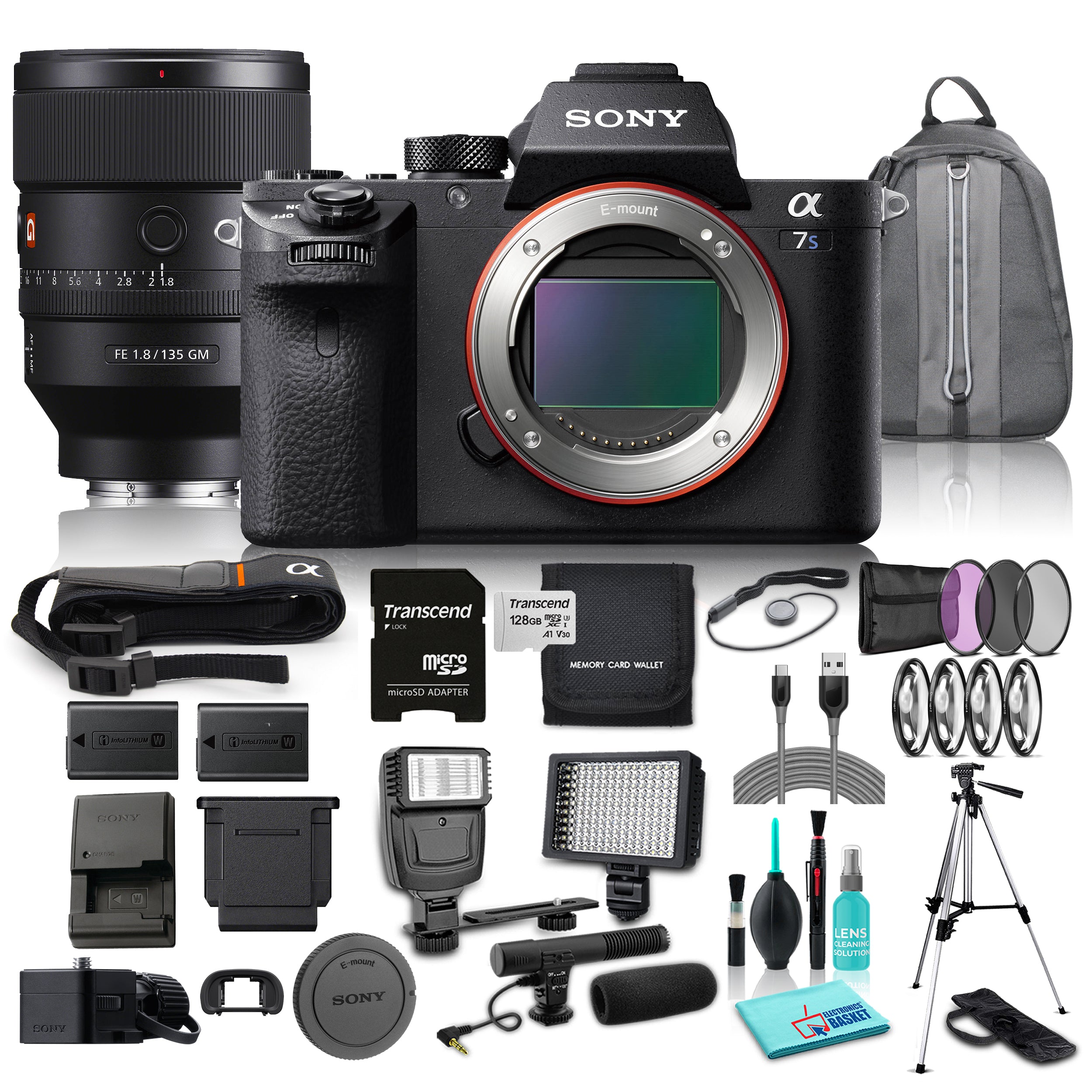 Sony Alpha a7S II 12.2MP Full-Frame Ultra UD 4K 30FPS Mirrorless Digital Camera w/ FE 135mm F/1.8 GM Lens Bundle