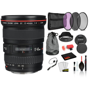 Canon EF 17-40mm f/4L USM Lens 8806A002 Lens with Bundle includes 3pc Filter Kit + Deluxe Lens Cleaning Kit + More Canon