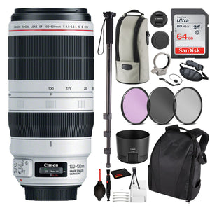 Canon EF 100-400mm f/4.5-5.6L IS II USM Lens 9524B002 Essential Bundle for Canon EOS - International Model No Warranty