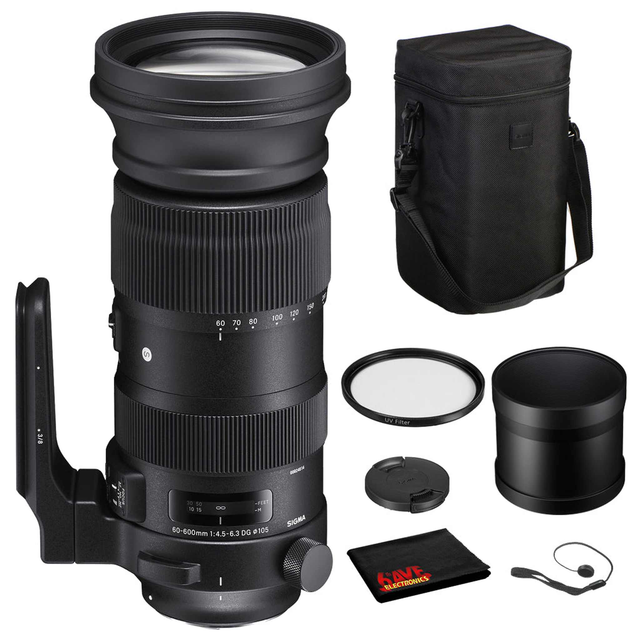 Sigma 60-600mm f/4.5-6.3 DG OS HSM Sports Lens for Canon EF with Bundle: UV Filter + More Sigma