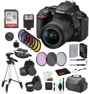 Nikon D5600 DSLR Camera with AF-P 18-55mm VR Lens Bundle SanDisk 32GB SD Card + 9PC Filter Kit + MORE - International