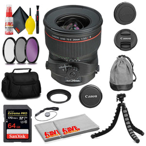 Canon TS-E 24mm f/3.5L II Tilt-Shift Lens + SanDisk 64GB Card + MORE International Model