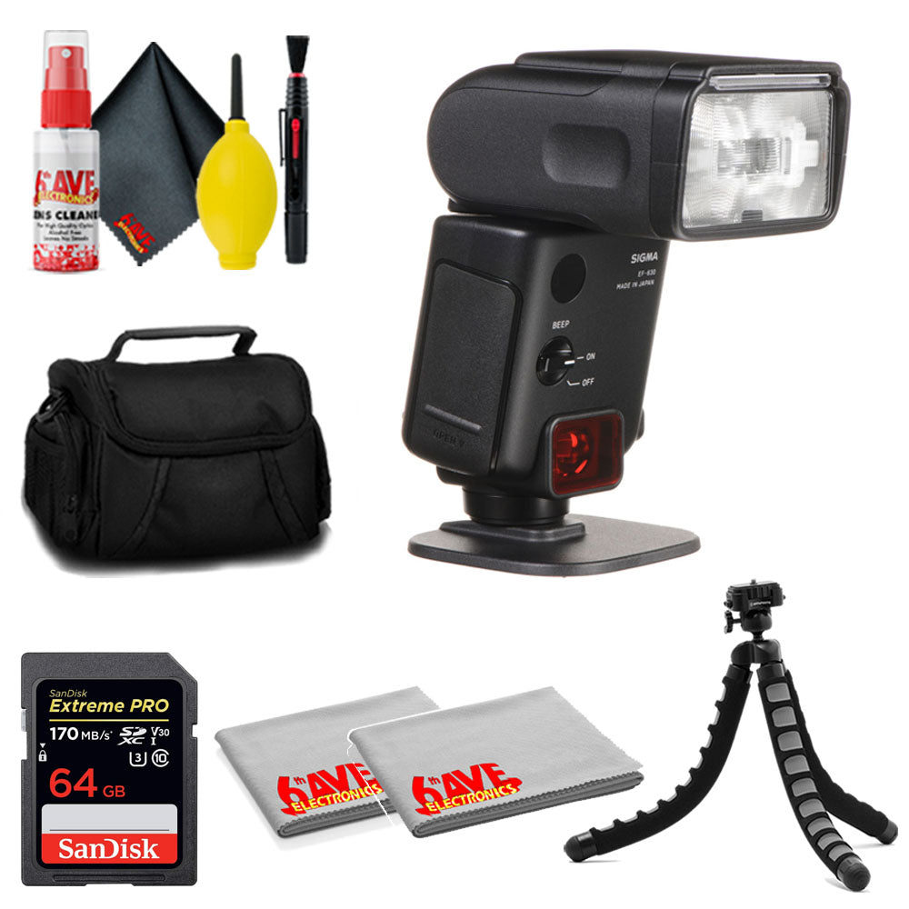 Sigma EF-630 Electronic Flash for Canon Cameras + 64GB Card+ MORE