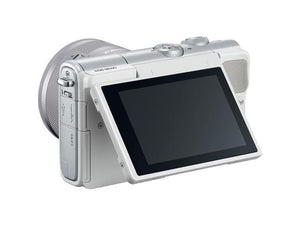 Canon EOS M100 Mirrorless Digital Camera White with 15-45mm Lens + LED + UV FLD CPL Filter Kit + Wide Angle & Telephot