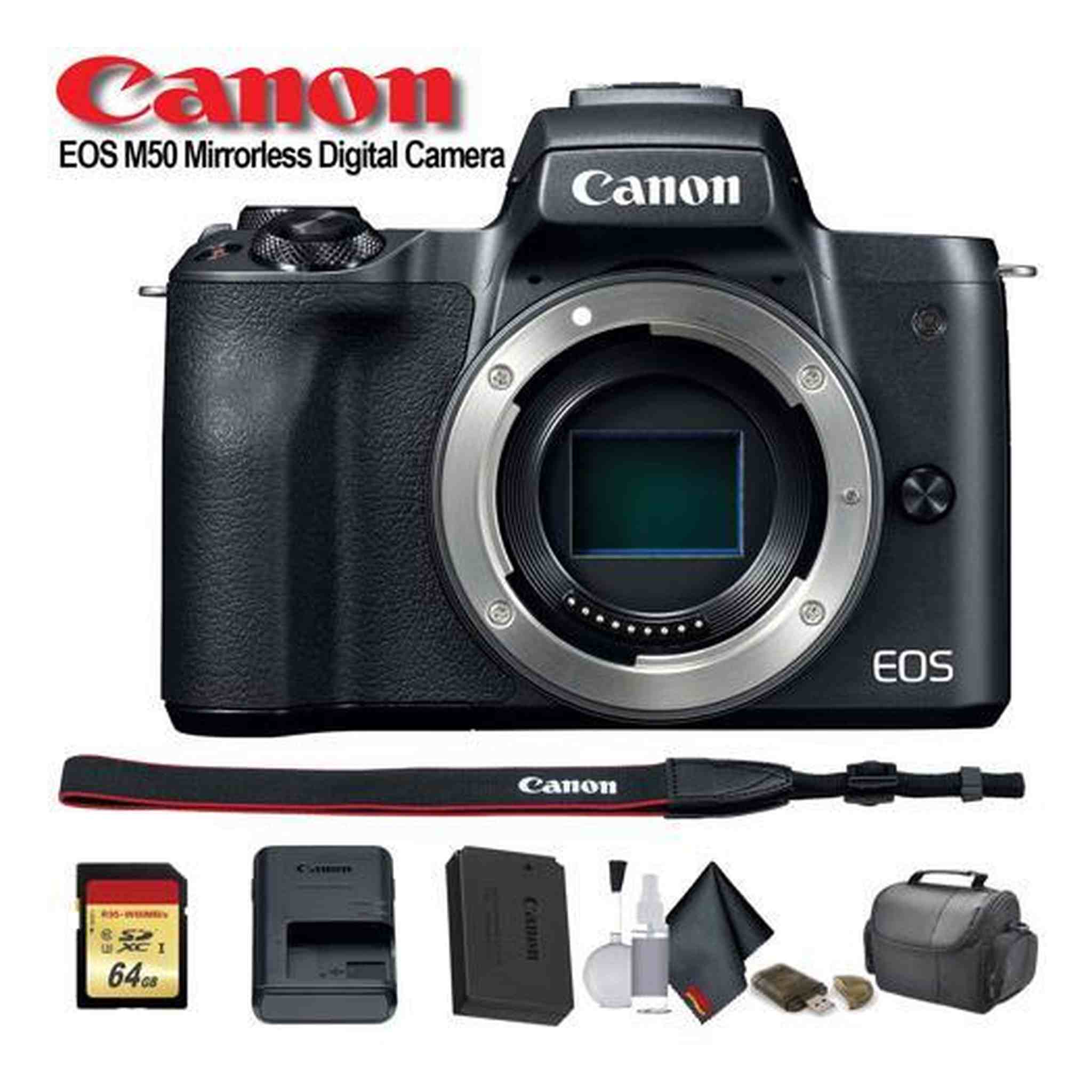 Canon EOS M50 Mirrorless Digital Camera International Model 2680C001 - Starter Bundle