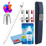 Apple Pencil 1st Gen with Covers + Hard Carry Case + Aluminum Stand Silver -