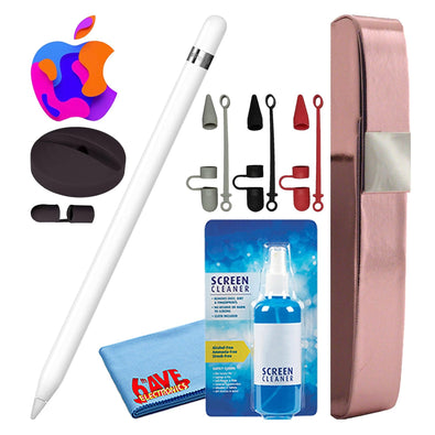 Apple Pencil 1st Gen with Covers + Hard Carry Case + Silicone Stand Black -
