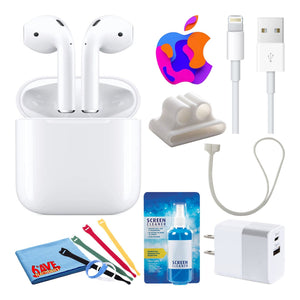 Apple AirPods with Wireless Charging 2nd Gen with Cable Ties + 2-Chargers