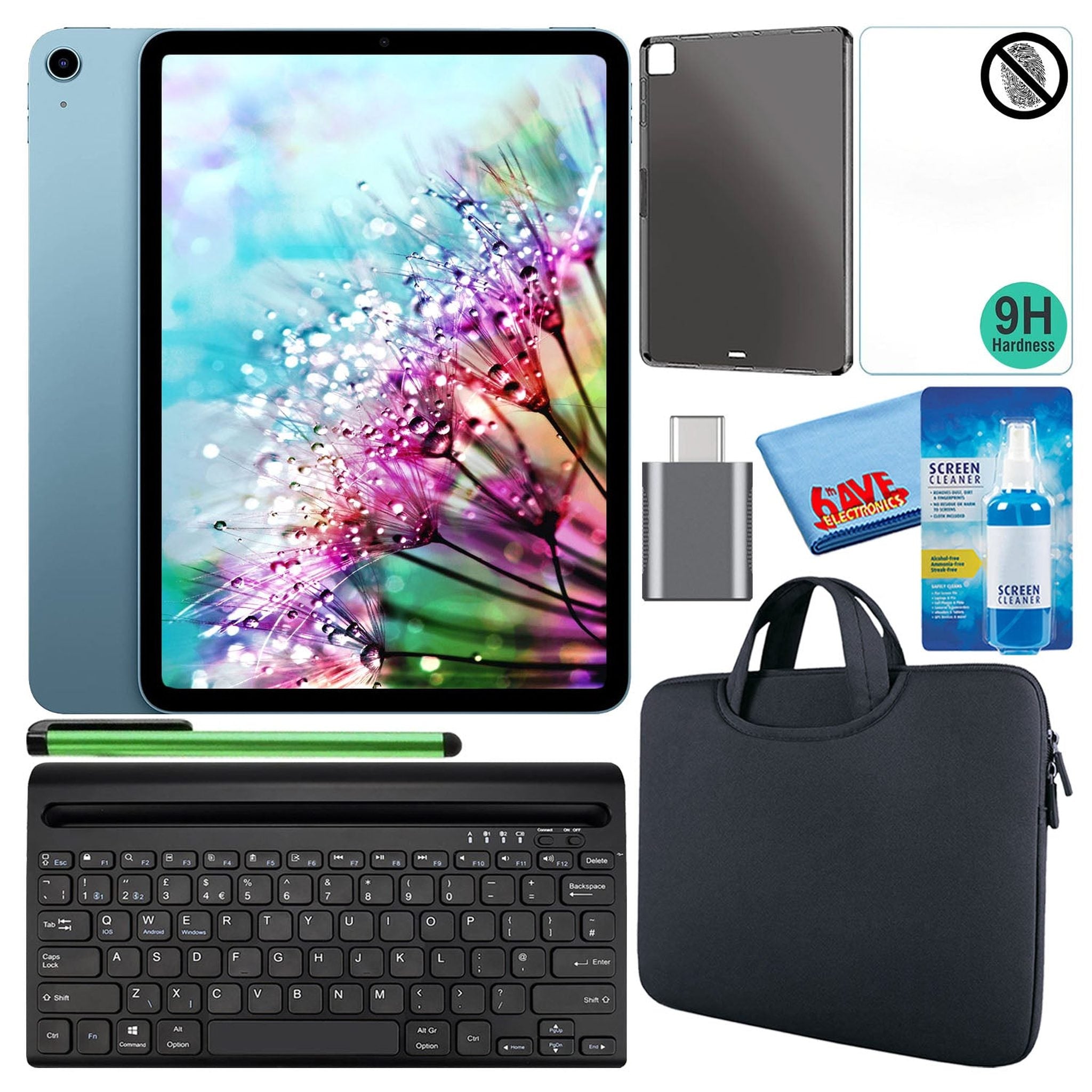 Apple 10.9" iPad Air 2022, 64GB/256GB, Wi-Fi Bundle with Black Sleeve