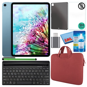 Apple 10.9" iPad Air 2022, 64GB/256GB, Wi-Fi Bundle with Red Sleeve