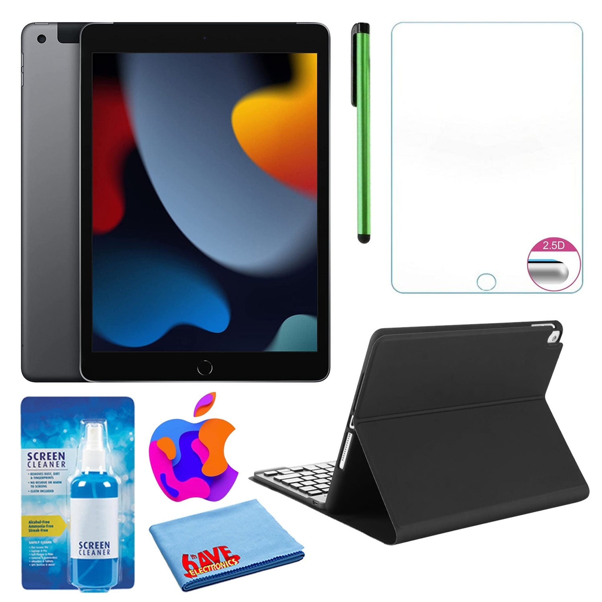 Apple 10.2" iPad 2021, 64GB, Cellular, Space Gray and Portfolio Keyboard Case Apple