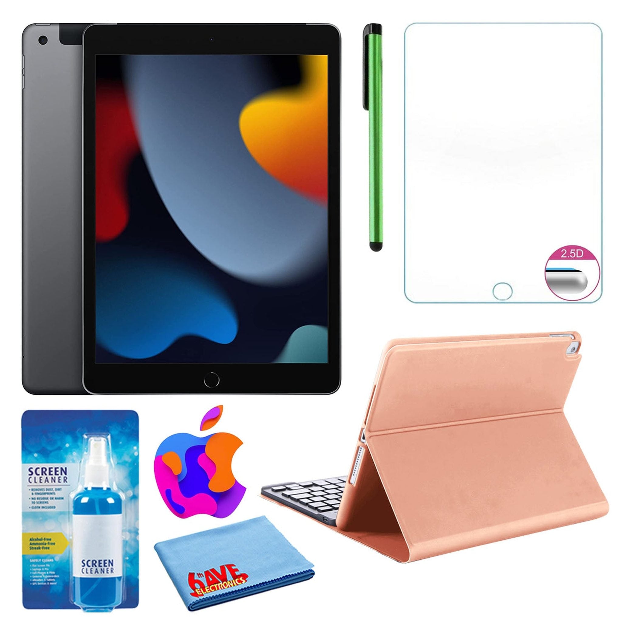 Apple 10.2" iPad 2021, 256GB, Wi-Fi, Space Gray and Portfolio Keyboard Case Apple