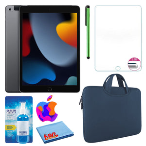 Apple 10.2" iPad 2021, 64GB, Wi-Fi, Space Gray and Zipper Sleeve Bundle