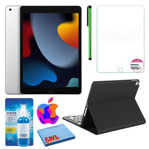 Apple 10.2" iPad 2021, 256GB, Wi-Fi, Silver and Portfolio Keyboard Case - Like New Apple