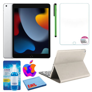 Apple 10.2" iPad 2021, 256GB, Wi-Fi, Silver and Portfolio Keyboard Case - Reconditioned Apple