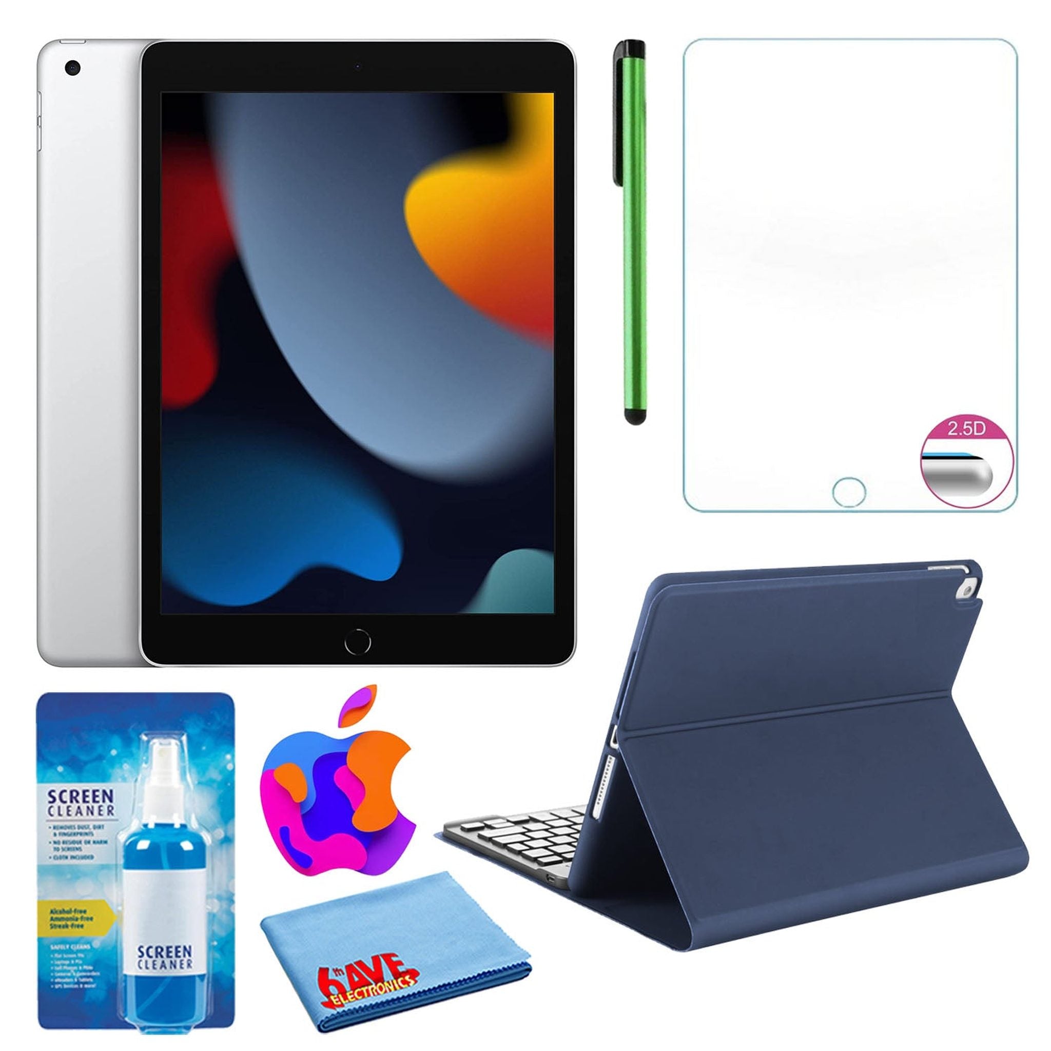 Apple 10.2" iPad 2021, 256GB, Wi-Fi, Silver and Portfolio Keyboard Case - Like New Apple