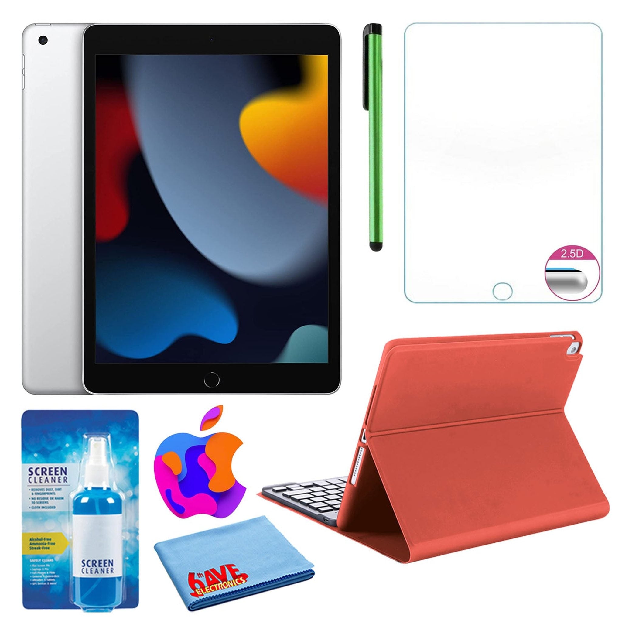 Apple 10.2" iPad 2021, 256GB, Wi-Fi, Silver and Portfolio Keyboard Case - Like New Apple