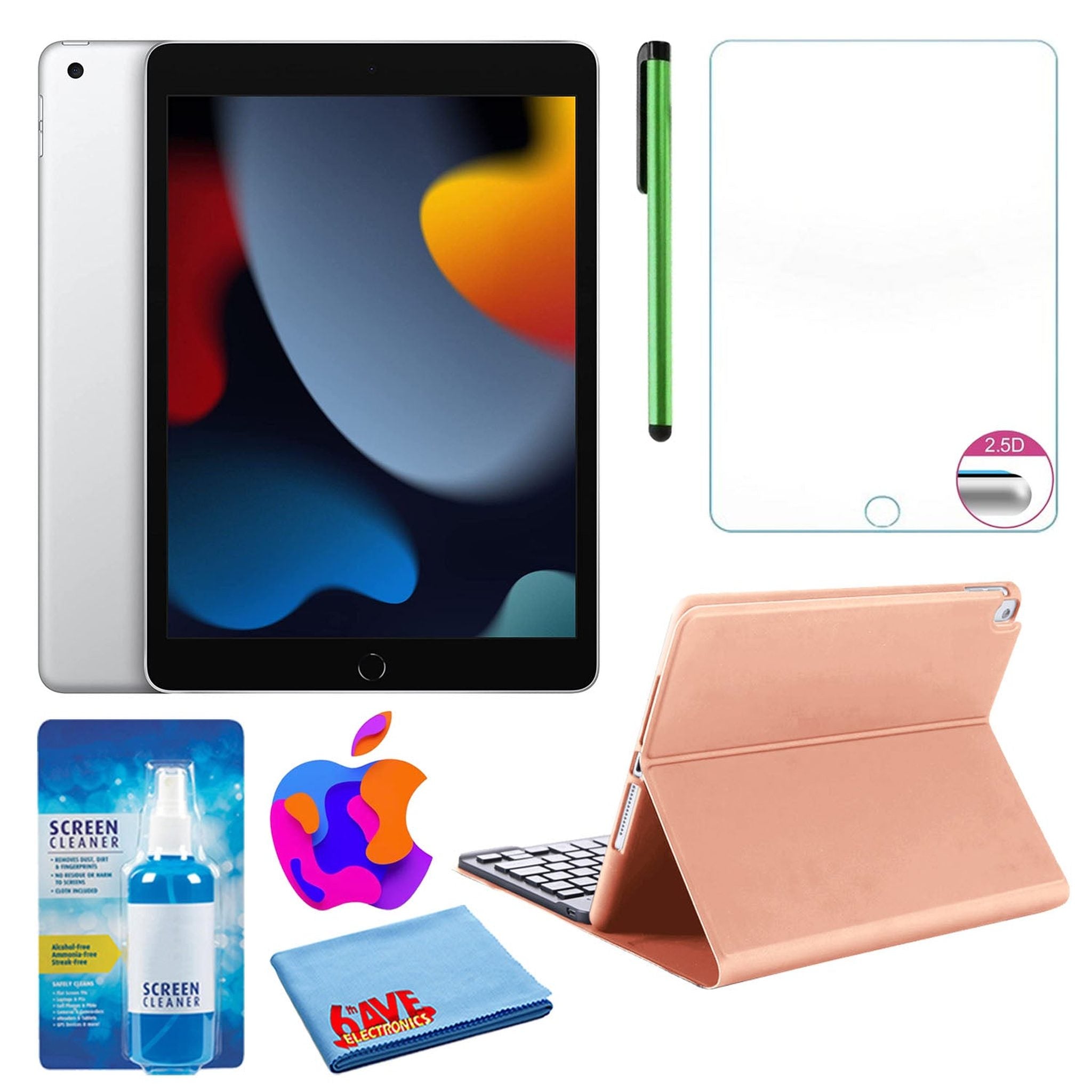 Apple 10.2" iPad 2021, 256GB, Wi-Fi, Silver and Portfolio Keyboard Case - Reconditioned Apple