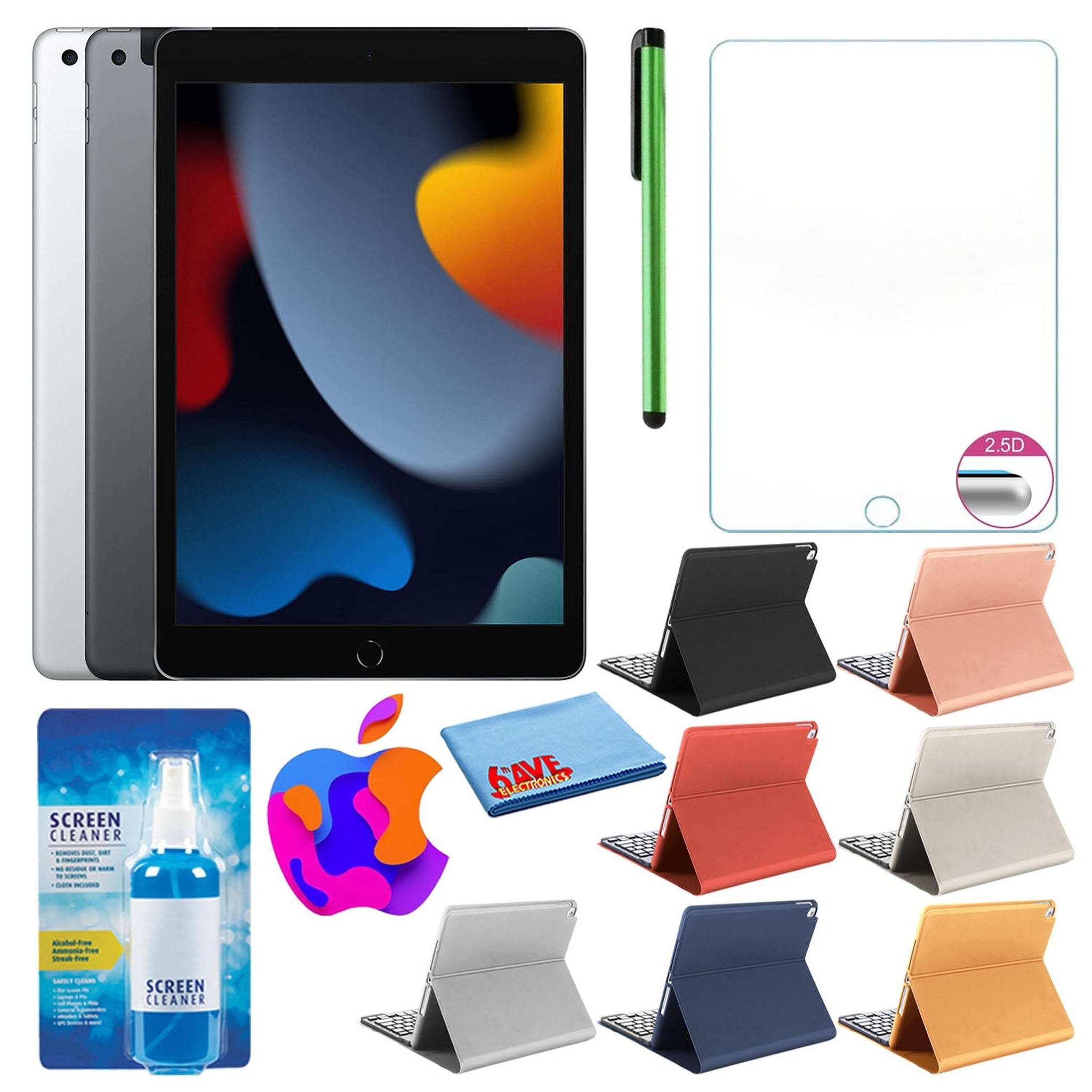 Apple 10.2" iPad 2021, 64GB, Cellular, Space Gray and Portfolio Keyboard Case