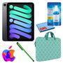 Apple iPad Mini 6 64GB, Cellular, Space Gray Bundle with Mint Moroccan Sleeve