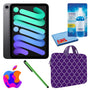 Apple iPad Mini 6 64GB, Wi-Fi, Space Gray Bundle with Purple Moroccan Sleeve