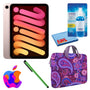 Apple iPad Mini 6 64GB, Cellular, Pink Bundle with Purple Paisley Sleeve