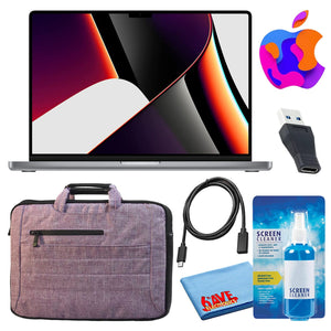 Apple MacBook Pro 16" Laptop 2021, M1 Pro, 512GB/1TB, Space Gray + Carry Bag - Reconditioned Apple