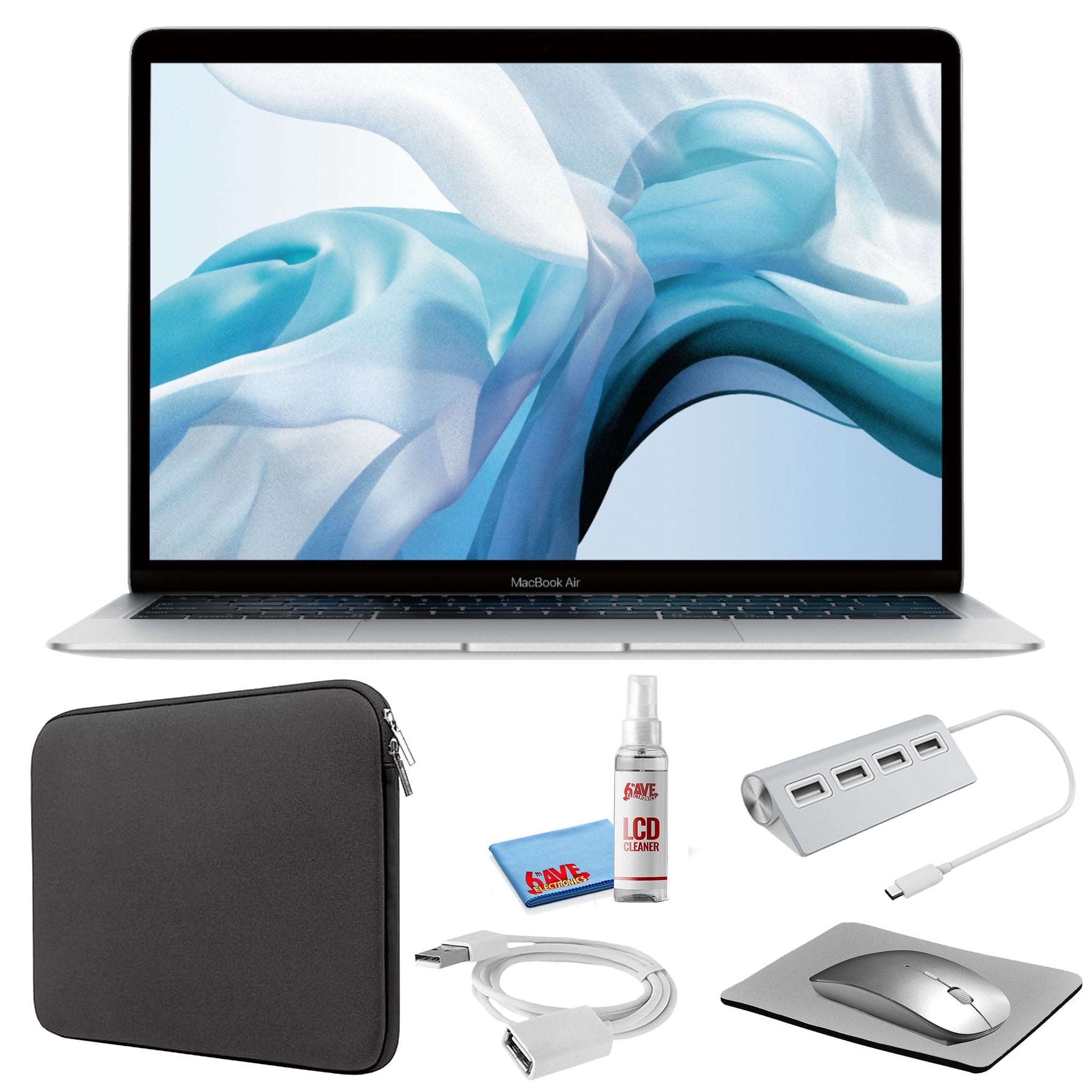 Apple MacBook Air 13" i5 1.6GHz, 512GB SSD, 2018 - Silver + Bundle Kit - Reconditioned Apple