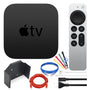 Apple TV 4K 64GB Streamer (MXH02LL/A, 2021) Bundle with Wall Mount + Cables