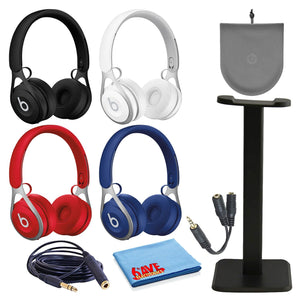 Beats EP On-Ear Wired Headphones Bundle with Stand + Extension Cable + Splitter - Beats