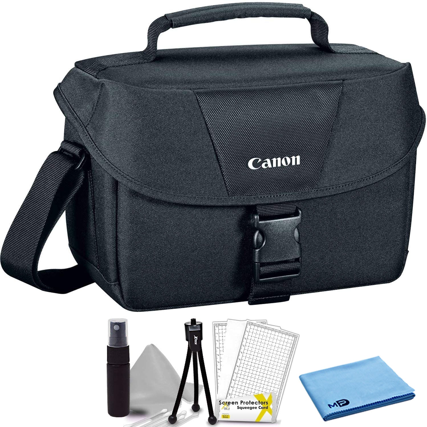 Canon 100ES Padded Digital SLR Camera Case EOS Shoulder Gadget Bag + Bundle 5