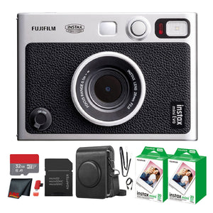 Fujifilm Instax Mini EVO Instant Film Camera Black with 40 Films + 32GB Card