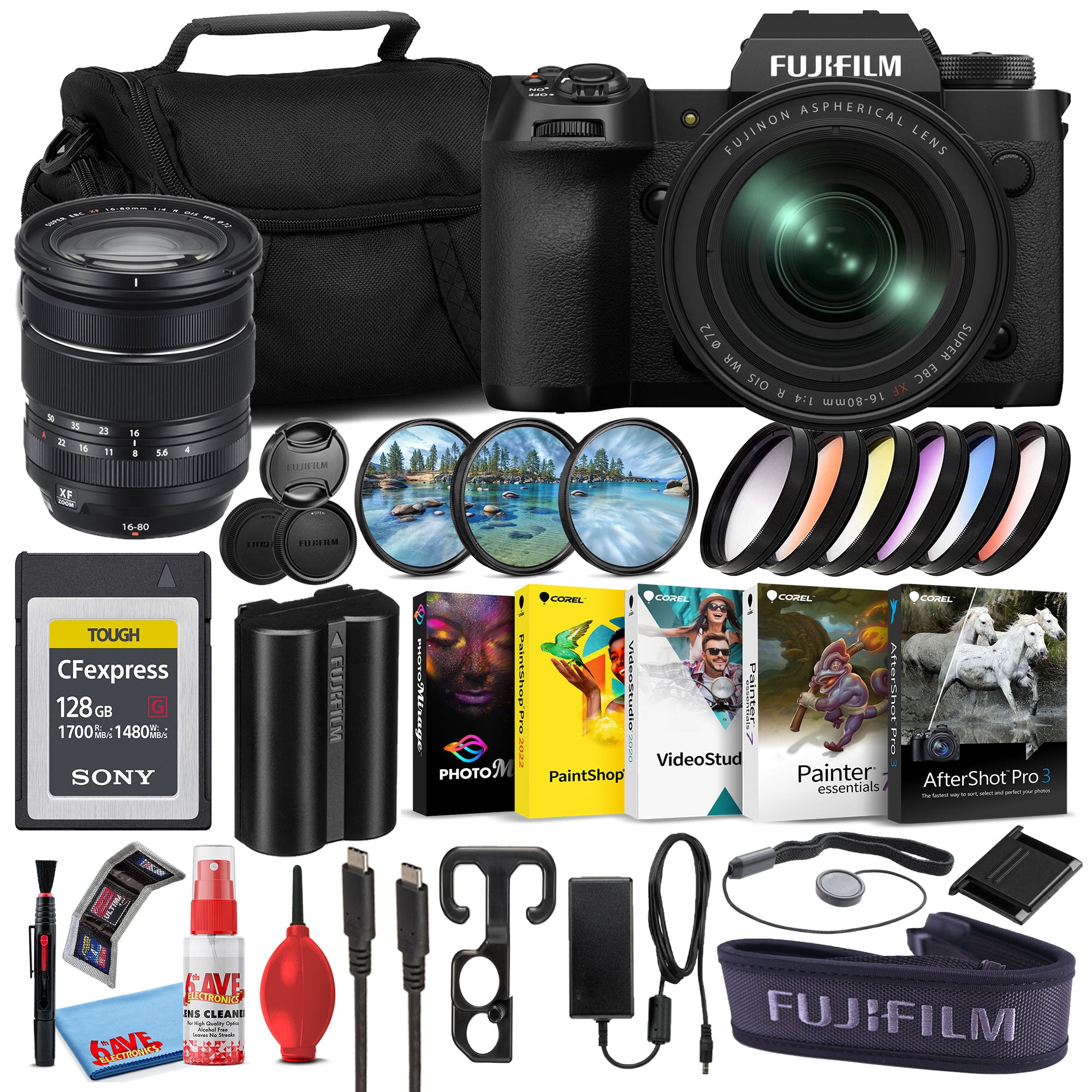 Fujifilm X-H2 Mirrorless Camera with 16-80mm Lens (Black) CFexpress Card Bundle