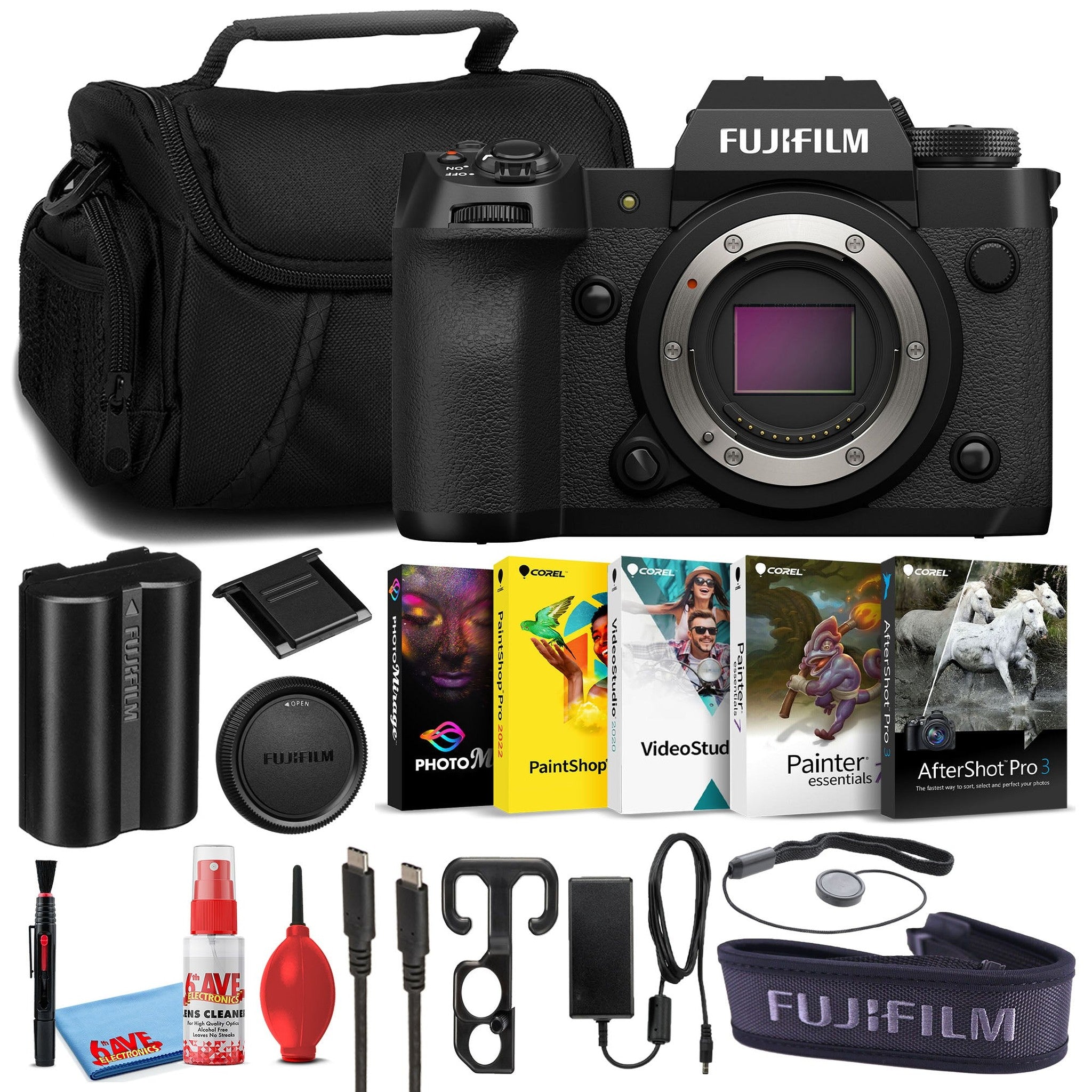 Fujifilm X-H2 Mirrorless Camera Body Only Black Corel Software Bundle