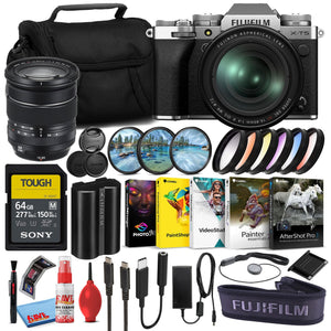 Fujifilm X-T5 Mirrorless Camera with 16-80mm Lens Silver Sony 64GB Card Bundle Fujifilm
